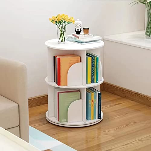 Generisch Intexca Bücherregal, 2 Etagen, 360° drehbar, stapelbar, Weiß
