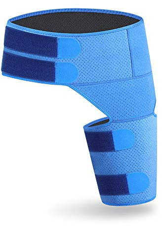 Hüft-Oberschenkel-Bandage, Leistenbandage, Hüftstütze, Verbessertes Elastisches Band, Doppelter Druck, Rutschfester, Atmungsaktiver Taillen-Beinschutz für Gelenkschmerzen