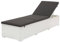 INLIFE Sonnenliege mit Auflage Poly Rattan Weiß