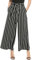 Beyove Female Hose Lässige Locker Gerade Passform Anzughosen Sommer 7/8 Lange Gestreifte Palazzo Hose Hohe Taille Freizeithosen mit Taschen Schwarz Weiß Gestreifte S