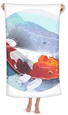 Japan Koi Fisch Wasserfarben Stil Überwurf Decke Weich Warm Flanell