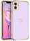 GUAGUA Handyhülle für iPhone 12 Mini Hülle Cute Herz Muster Galvanisierte Kameraschutz Stoßfeste Silikonhülle Weich TPU Silikon Schutzhülle Dünn Hülle Silikon case für iPhone 12 Mini (5,4''), Lila