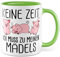 Mädels Tasse Schweinchen lustige Schweine Kaffeetasse Geschenk Kaffee-Becher Schwein süß Geschenkidee Mädchen Kollegin Humor Tante Freundin Cartoon witzig Bäuerin Bauernfrau Ferkel (Weiß/Grün)