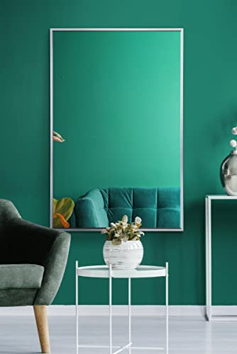 MirrorOutlet The Artus - Silver Modern Aluminium Edged Wall Mirror 35 X 24 (90CM X 60CM) Silver Mirror Glass