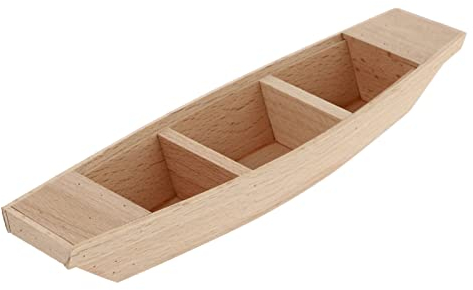 COHEALI 1Stk Miniatur-Holzboot Boote Minifiguren Boot Holz deko kleines Boot Miniaturfiguren zum Basteln ametist z Office Schreibtisch schmücken Werkzeug Dekorationen Kind Kanu hölzern