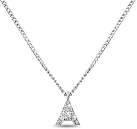 GD GOOD.designs Kette mit Buchstaben A Silber für Damen I Hautverträgliche Halskette mit initialen Anhänger I Silberne 316L Edelstahl Buchstabenkette - Valentinstag-Geschenk für Sie und Ihn