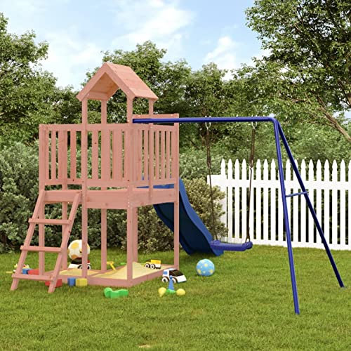 Tidyard Set da Gioco,Casetta,da Giardino,Esterno,con Scivolo e Altalena,Scalette,in Legno di Douglas,286x378x214 cm,Giochi Giardino,Parco Giochi Esterno,Altalena,Scivolo,da Giardino in Legno