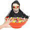 Halloween Candy Bowl, plato de caramelo animado con sensor activado de movimiento realista liviano impermeabilizante de la calavera de Halloween con ojos rojos iluminados para el truco o trato