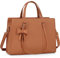 NEWHEY Sac Cabas Femme Sac a Main Sac à Main Femme en PU Cuir Grande Capacité Sac Ordinateur 15.6 Pouces Imperméable Sac Fourre Tout Sac de Cours Lycee Bandoulieres Marron