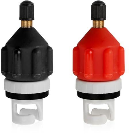 Luckious 2-Pack SUP Pump Adaptor, Inflatable Pump Adaptors Universal Air Pump Converter Air Valve Adapter - Universal Inflatable Boat SUP Pump Converter (Black+Orange)