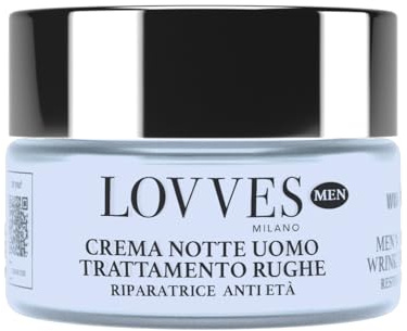 LOVVES Anti-Falten Nachtcreme für Männer, Hochnatürliche Kosmetik, Repariert die Haut, Antioxidative und Regenerierende, Beugt Vorzeitiger Hautalterung vor, Zieht Schnell ein, 50ml
