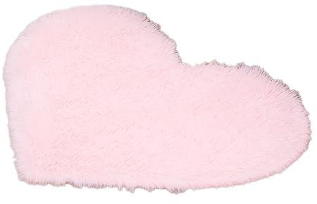 2024 Tapis en Forme de Coeur,Tapis en Forme de Coeur de la Saint-Valentin,Tapis en Forme de Coeur de la Saint-Valentin pour la Maison, la Chambre et la Table de Chevet (Rose)