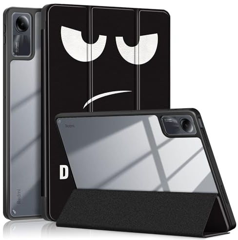 Yiernuo Custodia per Xiaomi Redmi Pad SE 11 Pollici Tablet,Traslucido Cover con Funzione Supporto e Auto Sveglia/Sonno,Don't Touch