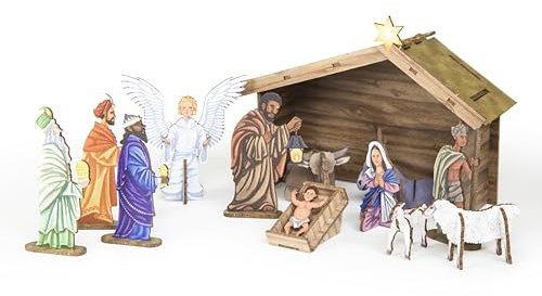 Gespänsterwald® 3D Modellbau Bastelset aus finnischer Holzpappe | 100% hauseigene Produktion, made in Germany, handmade | Ausbrechen & Zusammenstecken | mit Aufbauanleitung (Weihnachtskrippe)