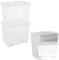 Pluto Packaging Pack Of 3 Strong Stackable 80 Litre Clear Transparent Large See Through Storage Boxes With Lids
