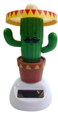 URFEDA Solar Tanzfigur Spielzeug, Solar Auto Wackelfigur Kaktus Pflanze Wackelkopf Puppe Auto Niedlich Schütteln Kaktus Ornament Universal Auto Armaturenbrett Dekor Spielzeug Kaktuspflanze Auto Dekor