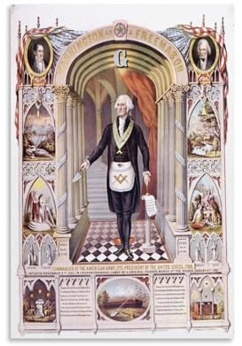 REDCHAMBER George Washington Freimaurer Poster Fotodruck Leinwand Moderne Dekoration Poster 40x60cm