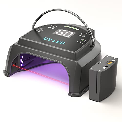 gelpal Professionelle 80W UV LED Nagellampe UV Lampe UV Lampe mit 45 Perlen und Wiederaufladbarer Akku, Tragbarer LED Gel Nageltrockner Nageltrockner für Salon oder Zuhause, Farbe
