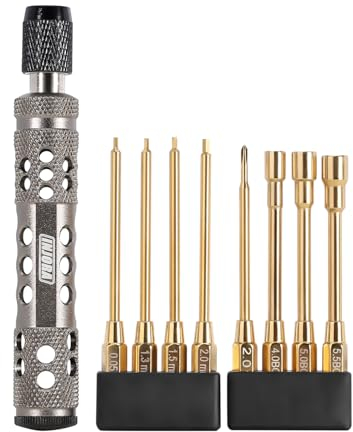 INJORA Kit d'Outils RC Clé Allen à Changement Rapide Tournevis Hexagonal Ecrou Hexagonal pour Crawler RC 1/18 1/24 Axial SCX24 AX24 FMS FCX24 TRX4M