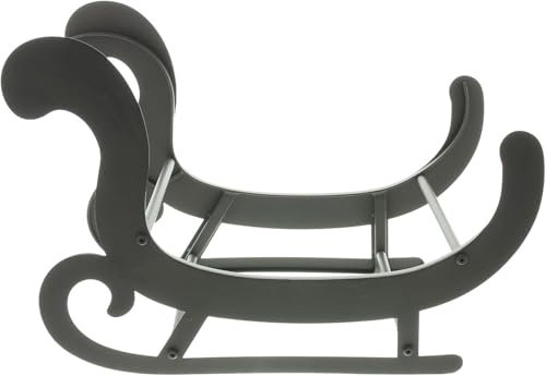 FRANK FLECHTWAREN Kaminholzhalter Schlitten, Metall, mattbraun Maße: 25 x 38 x 55 cm, einfache Selbstmontage, Stabil und langlebig, ausgefallenes Design