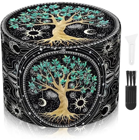 LHOEST Grinder Effriteuse, Grinder metal pour moulin a sel epices poivre, Grand broyeur 6,1 cm avec grattoir et brosse en plastique (Motif d'arbre)