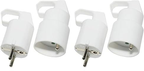 2 fiches électriques 16A + terre à anneau. Une mâle + une femelle (Lot de 2)