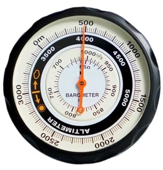 YDYAENIO Wandbarometer Metall-Barometer mit rundem Zifferblatt, professioneller, hochpräziser mechanischer Höhenmesser, Barometer, Barometer, Automontage(Altimeter)