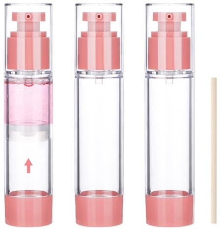 Segbeauty Creme Spender, 3 Stück Pumpflasche 50ml, Reise Kosmetik Behälter, Nachfüllbare und Tragbarer, für Handcreme, Lotion, Gel, Shampoo (Rosa)