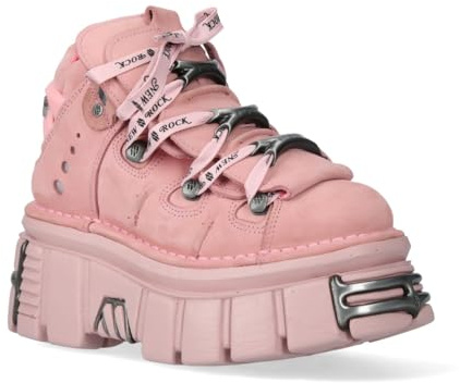New Rock M-106-C153 Rosa Plateau-Stiefeletten mit Gothic-Punk-Finish