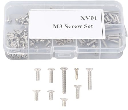 ANKROYU M3 Screw Set Stainless Steel Assortment Kit Hex Socket Head Screws for XV01 RC Car Model 103pcs Precise Fit Resistant
