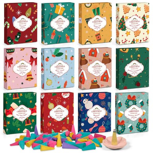 SCENTORINI Räucherkegel Weihnachtlichem 96 St 12 Düfte mit chenhalter