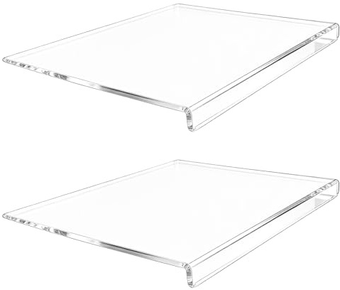Keboyoe 2Stk Acryl Schneidebrett mit Anschlagkante Küchenbrett Durchsichtig | Acryl Durchsichtiges Schneidebretter Rutschfeste Schneidebrett aus Acryl Transparent Schneidbrett für Brot Gemüse-40x27cm