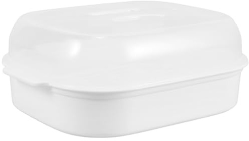 MUSISALY Steamer Micro-ondes Capacité Importante pour Légumes et Poisson Cuisson Rapide Boîte Vapeur Plastique Alimentaire Résistante à Haute Température avec Couvercle Transparent