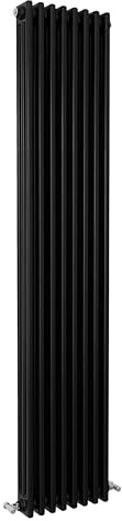 SLINE SANITARY Traditional 3 Column Cast Iron Style Radiator Vertical Black 1800x380mm