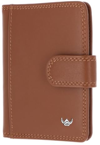 Golden Head Leder Polo RFID Protect Kartenetui mit Riegel 4516 Cognac braun
