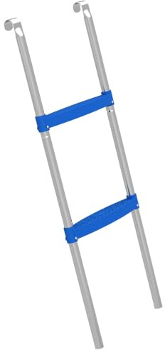 SPORTNOW Trampoline Ladder Steps Universal Hook Blue | Horizontal Wide Steps, Galvanised Steel Frame, 150kg Load Capacity, Outdoor Trampoline Stairs Accessories for Adults