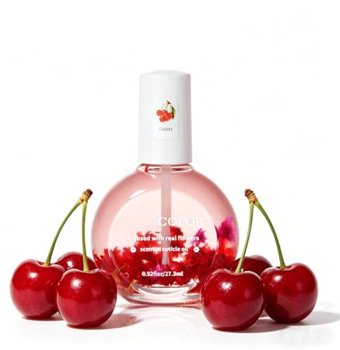 Cuticle Oil for Nails, Cherry Nail Oil with Organic Vitamin E & B, Moisturizes Cuticle and Nail's Skin