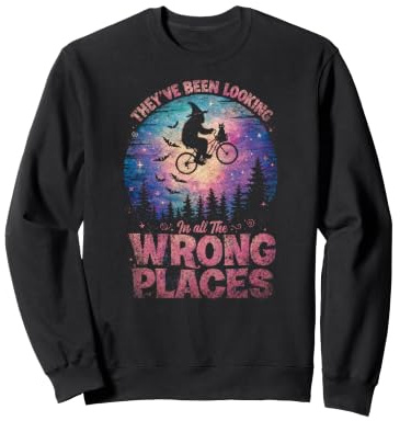 Bigfoot Reiten Fahrrad Halloween Retro Cryptid Halloween Sweatshirt