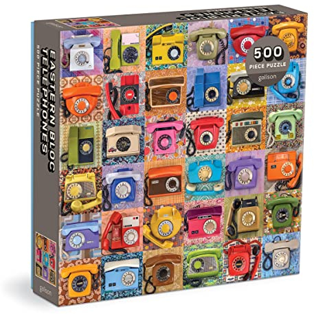Galison 9780735371996 Eastern Bloc Telephones Jigsaw Puzzle, Multicoloured, 500 Pieces