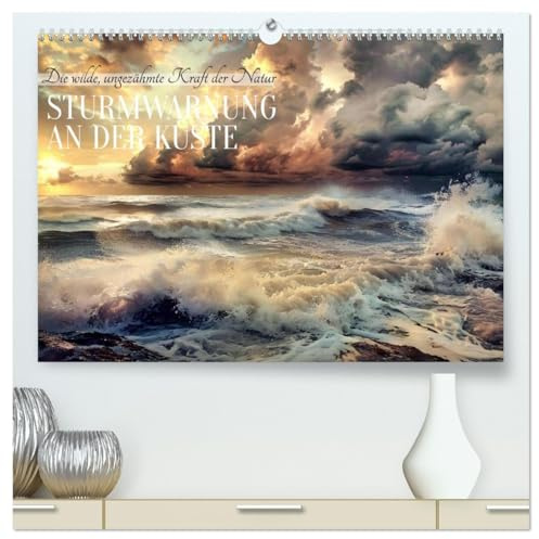 Sturmwarnung an der Küste (hochwertiger Premium Wandkalender 2026 DIN A2 quer), Kunstdruck in Hochglanz: Die wilde, ungezähmte Kraft der Natur (CALVENDO Natur)