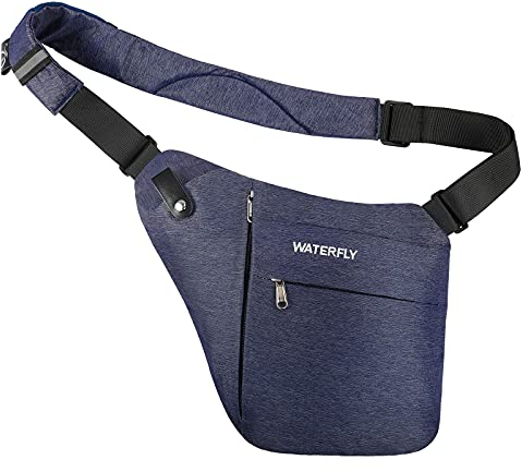 WATERFLY Crossbody Sling Bag Herren und Damen, Schultertasche mit Großer Kapazität Leichte Leicht und Einfach zu Tragen Brusttasche Multi Pocket Rucksack