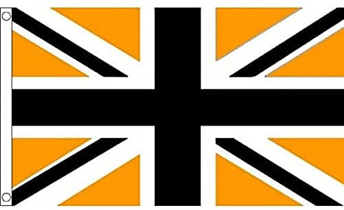 AZ FLAG - Drapeau Royaume-Uni noir et orange - 150x90 cm - Drapeau Union Jack - Uk 100% Polyester Avec Oeillets Métalliques Intégrés - Pavillon 110 g