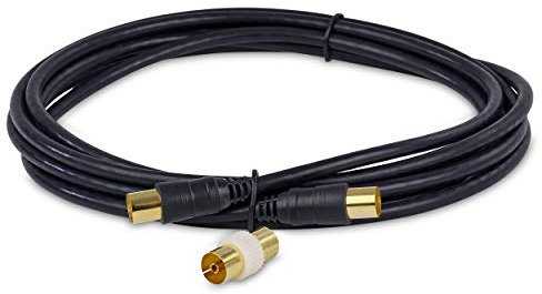 SSL Satellites 2 Meter 3C-2V Black Cable TV Aerial Lead Coaxial Cable Coax RF 75 OHM 3C-2V
