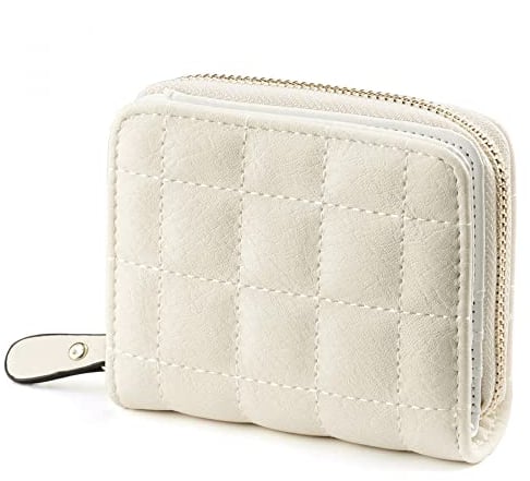 uxcell Damen Elegant Klein Rechteck Zipper Geldbörse Beutel Beige Small