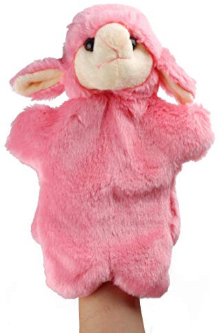 Larcele Niedlichen Plüsch Handpuppe weichen Stofftier Spielzeug (SO-25 Schaf-Rosa)