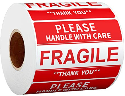 Anylabel 2 x 3 Fragile Stickers for Shipping and Moving Please Handle with Care Fragile Thank You Do Not Drop, Warning Stickers Fragile Labels, Permanent Adhesive(500 Labels, 1 Roll)