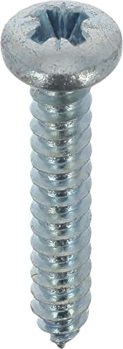 Vis à Tôle Tête Inox A4 Cylindrique Bombée Pozidrive, 4.2mm x 25mm, DIN 7981, Zinc Blanc, Lot de 40