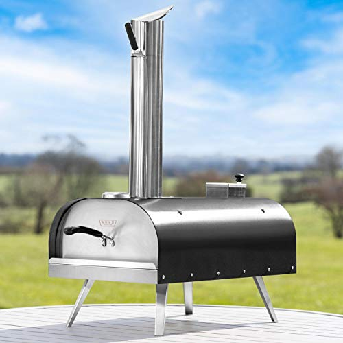 Harrier ARVO Horno para Pizza - Horno Pequeño Portátil para 23cm Pizza | Horno De Leña | Incluye Piedra De Pizza | Adiciona Una Pala De Pizza A Precio Adicional (Sólo El Horno)