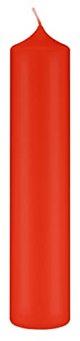 Altarkerzen (10% BW Anteil) (Bienenwachs Kerzen Paprika Hell-Rot 300 x Ø 90 mm, 4 Stück, Kerzen mit Dornbohrung in RAL Kerzengüte Qualität
