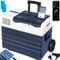 KESSER® Kompressor Kühlbox elektrisch Gefrierbox, 52 Liter Mit APP-Steuerung USB-Anschluss 12/24 V 230V, +Teleskopstange, 2x Kühlbox Räder Kühlschrank Kühlung bis -20 °C für Auto, Lkw, Boot + Kühlakku